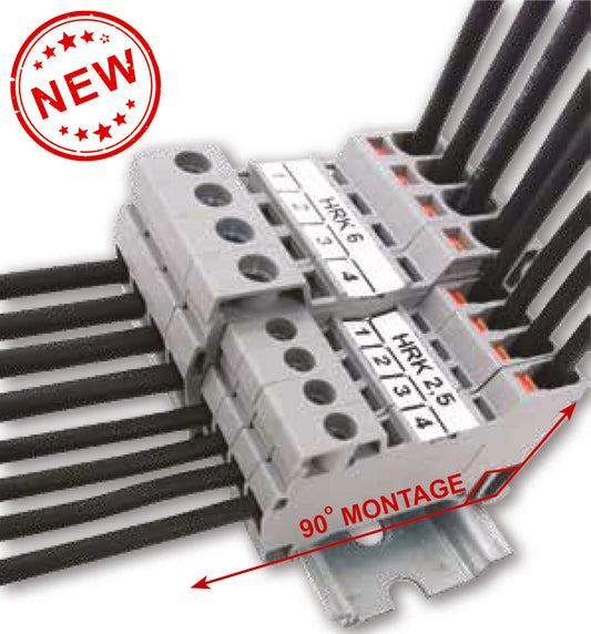 ONKA 6mm2 Hybrid terminal block for screw/spring rail 2-wire DIN rail terminal block gray, 1040012
