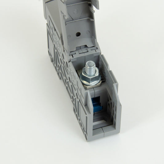 ONKA 50mm2 M8 Connector for terminal block screw rail for DIN rail with protective cover, gray, 1030031
