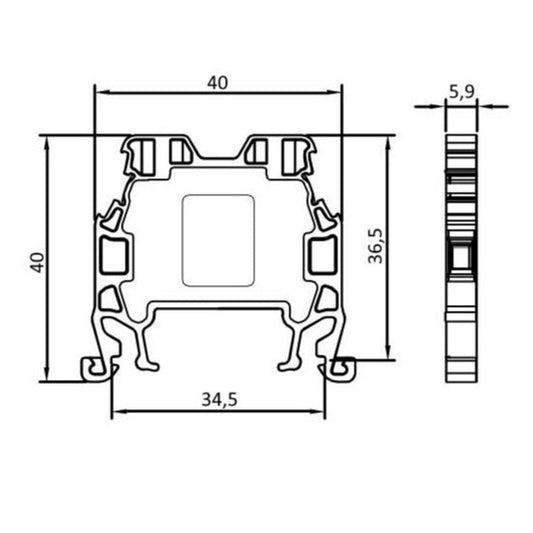 ONKA 2.5mm2 Connector for screw rail terminal block terminal for 2-wire DIN rail gray, 1010012