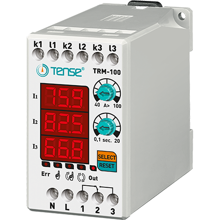 Digital overcurrent relay with 3×3 digit LED display TRM-100