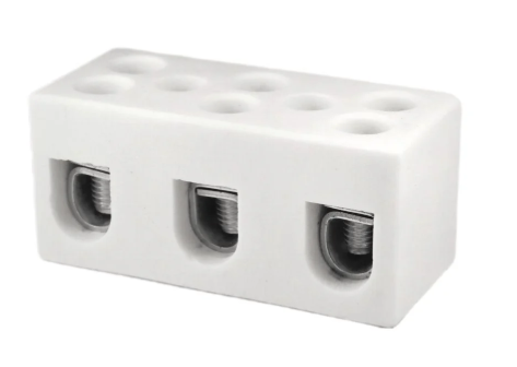 ONKA 10-16mm2 / 3-Coil Steatit / Ceramic / Porcelain Connector - PORCELAIN TERMINAL BLOCK, 1070012