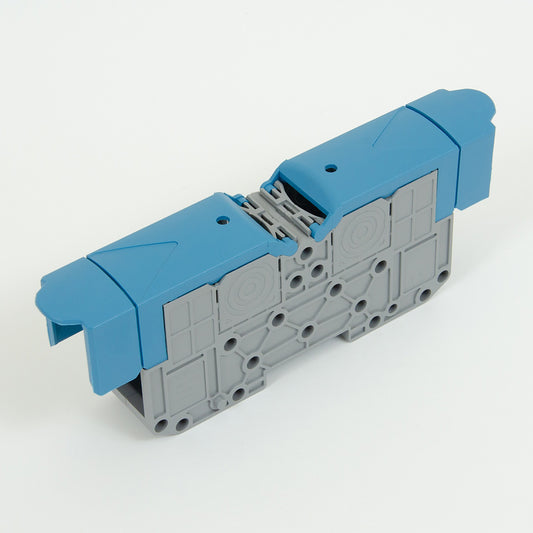 ONKA 70mm2 M8 Connector for screw terminal DIN rail with protective cover, blue, 1030048