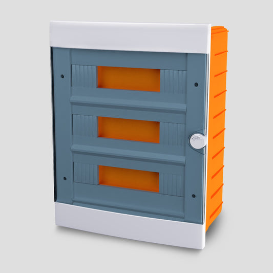 ARS Modular switchboard 36 MOD (36 fuses), recessed plastic electrical cabinet, transparent door IP40, 347415