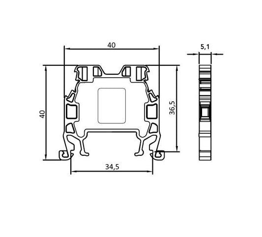 ONKA 1.5 mm2 Connector for screw rail terminal block terminal for 2-wire DIN rail gray, 1010002