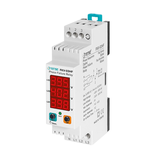 Three-phase monitoring/protection relay for overvoltage, undervoltage, asymmetry sequence control