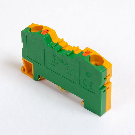 ONKA 10mm2 PE spring connector for DIN rail 2-wire terminal gray, 1020300