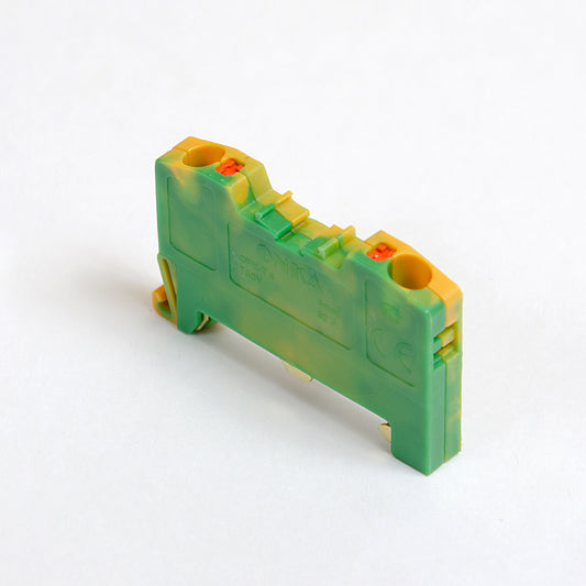 ONKA 4mm2 PE spring connector for terminal block rail clamp for 2-wire DIN rail gray, 1020299