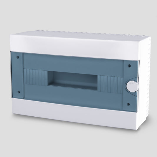 ARS Modular Switchboard 16 MOD (16 fuses), wall-mounted electrical cabinet, plastic, transparent door IP40, 346124