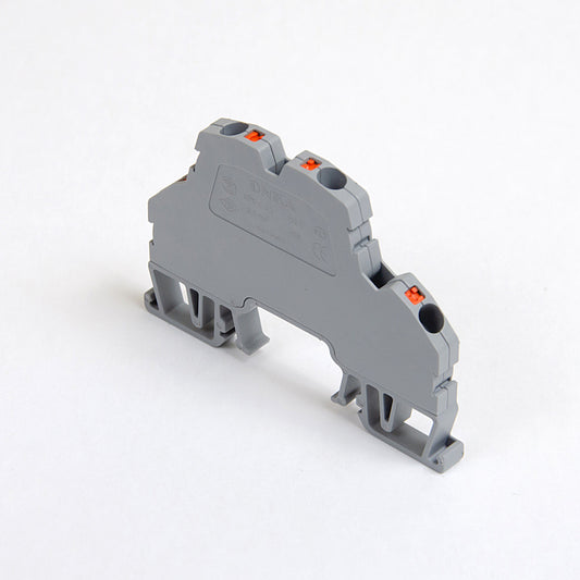 ONKA 2.5 mm2, 2-level spring connector terminal block DIN rail terminal block 4-wire gray, 1020379