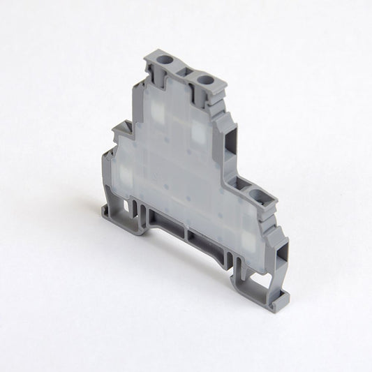 ONKA 2.5 mm2, 2 level terminal block screw guide connector DIN rail terminal block 4 wires gray, 1010332