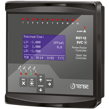 RGT-12SVC - 12-level reactive power controller +TCR with RS485 ModBus RTU