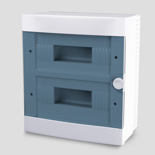 ARS Modular switchboard 24 MOD (24 fuses), wall electrical panel, plastic, transparent door IP40, 341207