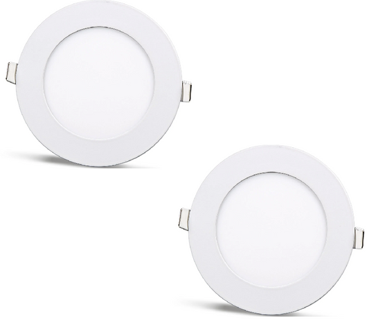 2 pieces - round LED panel 6W / 540Lm circular recessed white (power supply included) 4000K YL10-0607