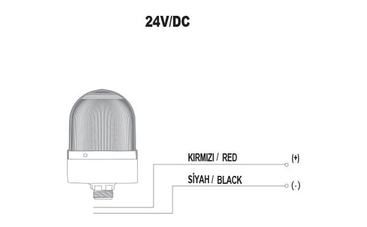 Flashing ø70 NUT.CONN.REACH SIGNAL WITH GASOLINE, 40-250V AC/DC., BLUE WITH 10CM EXTERNAL TUBE