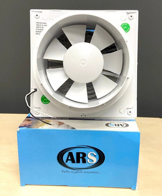 ARS - white axial wall fan for bathroom / WC with silent grille 150 mm, 280 m3/h, 340043