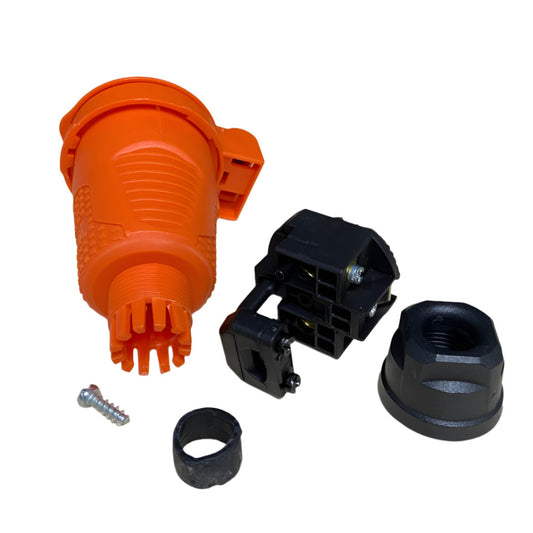 Orange rubber waterproof socket IP54 with flap 16A 250V French type (Pin) RDP-O-E Bylion