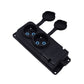 Double black rubber watertight socket mounted on surface 250V, 16A, IP44, French type E 2P+Z, 2KMP-E, Bylion