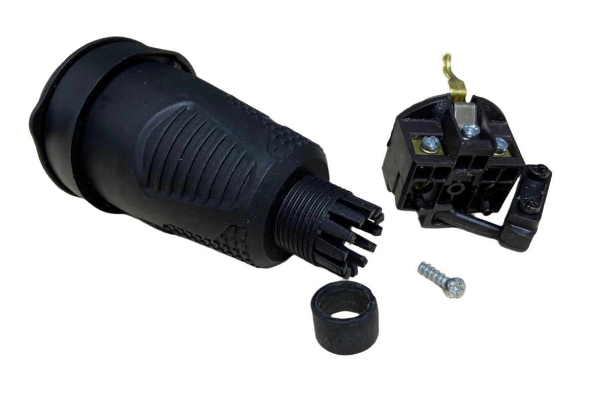 Black rubber sealed socket IP54 with door 2P+Z 16A 250V SCHUKO RDP-F Bylion