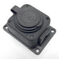 Plug with pin, French type E (Pin), black "rubber" for surface 250V, 16A, IP44, 2P+Z, 1KMP-E, Bylion