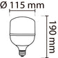 NOAS 40W (300W) LED Bulb type TORCH, cool white / 6500K, 3600 Lm, YL95-4001