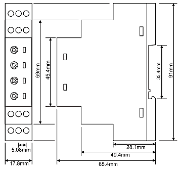 Multifunction relay time interval: 0.1 s - 30 h 12V-240V AC/DC