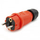 Orange rubber plug IP54, for cable, double mass, 2P+Z, REF-O, 16 ampere 250 volt, manufacturer Bylion