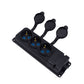 Triple "rubber" socket black with hermetic cover IP44 250V, 16A, SCHUKO 2P+Z, 3KMP-F, Bylion