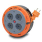 Compact reel extension cable, 5 m cable with 4 IP20 sockets + thermal fuse + child fuse, 3x1mm2, SCHUKO type grounding, PHE-05310-F