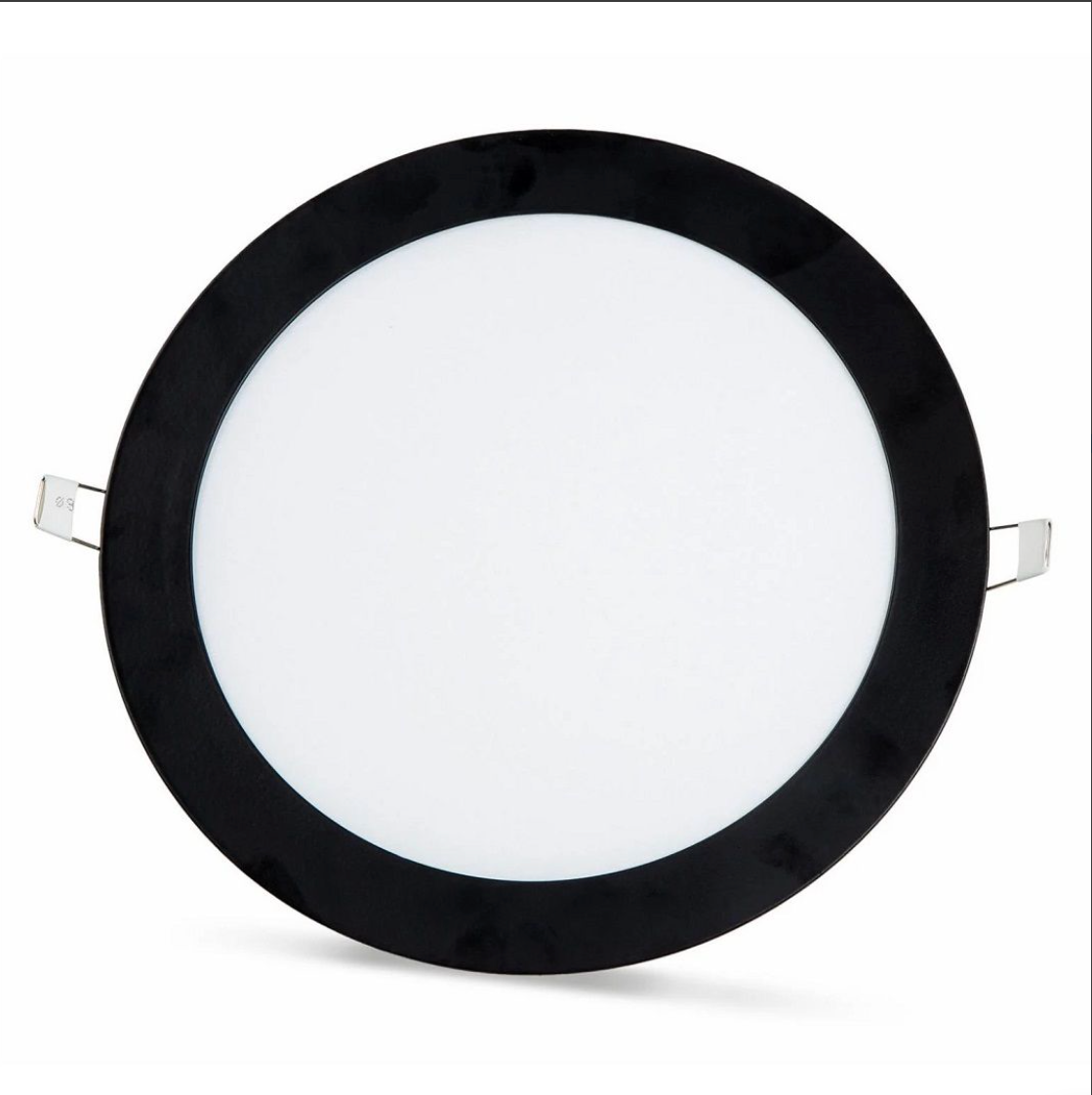 2 pieces - SLIM LED Panel black frame cold white /6500K 18W / 1620Lm round recessed (power supply included) 6500K YL10-1800-S