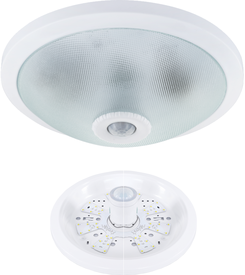 LED ceiling light 18W with PIR motion sensor Round device with IR sensor