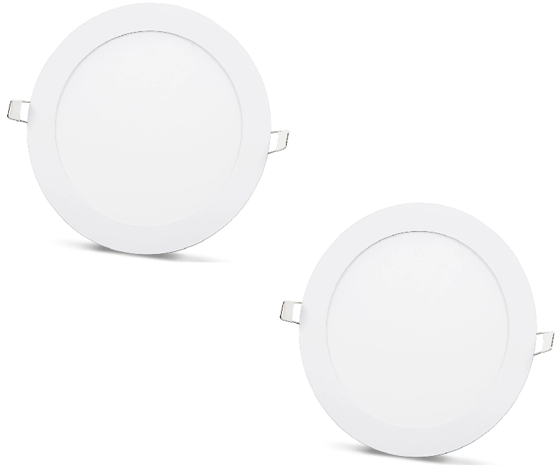 2 pieces slim LED panel cold white /6500K 15W / 1350Lm round recessed (power supply included) 6500K YL10-1500