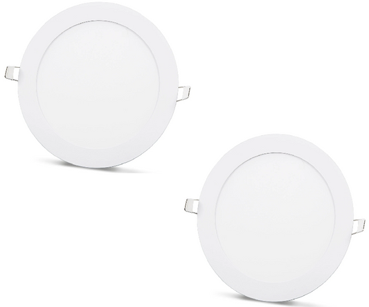 2 pieces slim LED panel cold white /6500K 15W / 1350Lm round recessed (power supply included) 6500K YL10-1500