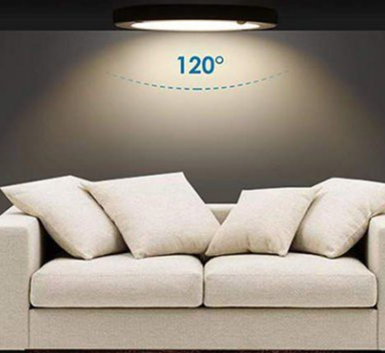 Thin ceiling light with black frame LED 20W with circular PIR motion sensor cold white / 6500K YL14-1810-S