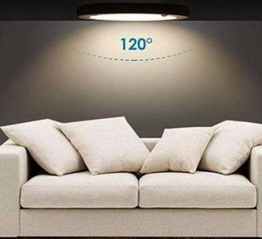 Thin ceiling light with black frame LED 20W with circular PIR motion sensor cold white / 6500K YL14-1810-S