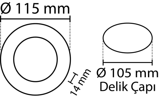 2 pieces - Round LED panel 6W / 540Lm cold white circular recessed (power supply included) 6500K YL10-0600