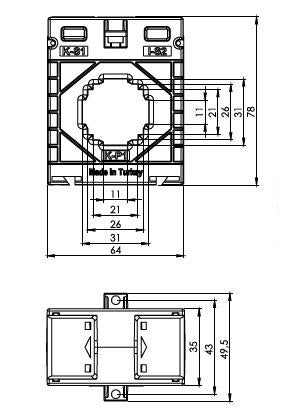 ONKA Current Transformer CURRENT TRANSFORMER 150/5A, 30MM, CLASS 0.5S, 1VA (TK301505301 / 80010867)