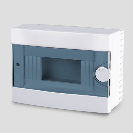 ARS Modular switchboard 9 MOD (9 fuses), wall-mounted electrical cabinet, plastic, transparent door IP40, 341214