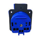 Hermetic socket 2P+Z, 230/220v, with grounding, IP44, with cover, blue, 250V French