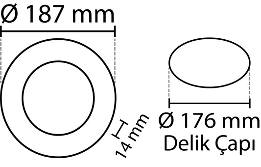 2 pieces slim LED panel cold white /6500K 15W / 1350Lm round recessed (power supply included) 6500K YL10-1500