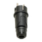 Black rubber plug IP54, 250v 16a for cable, Uni-Schuko (double grounding), 2P+T, REF, Bylion