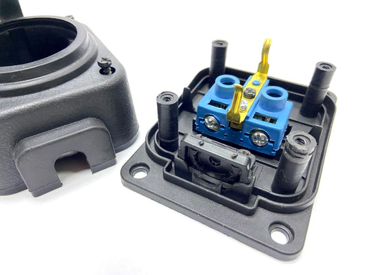 Wall socket "in rubber" black 250V, 16A, IP44, SCHUKO 2P+Z, 1KMP-F, Bylion