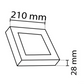 NOAS ceiling light, LED panel 18W / 1620Lm cool white / 6500K square ceiling, YL15-1800
