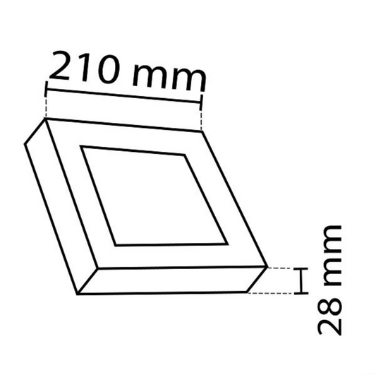NOAS ceiling light, LED panel 18W / 1620Lm cool white / 6500K square ceiling, YL15-1800