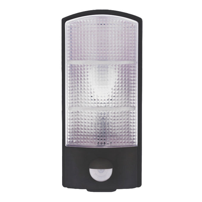 Black wall-mounted E27 device with PIR motion sensor