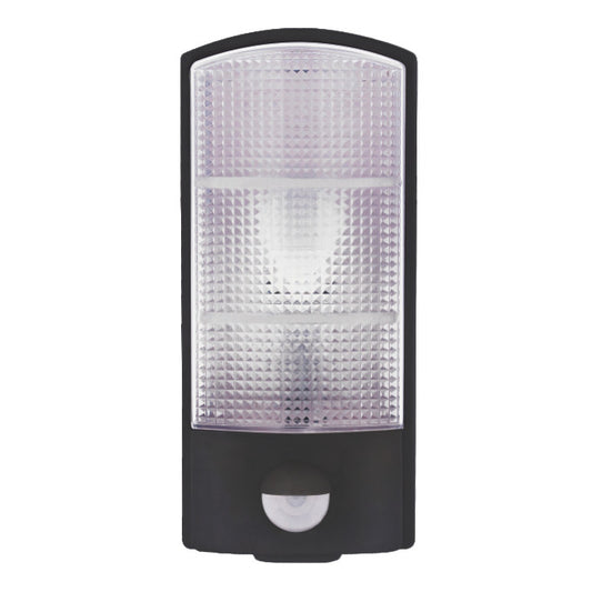 Black wall-mounted E27 device with PIR motion sensor