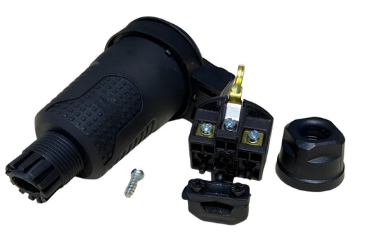 Black rubber sealed socket IP54 with door 2P+Z 16A 250V SCHUKO RDP-F Bylion