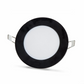 2 pieces - round LED panel 6W / 540Lm cold white black circular recessed frame (power supply included) 6500K YL10-0600-S
