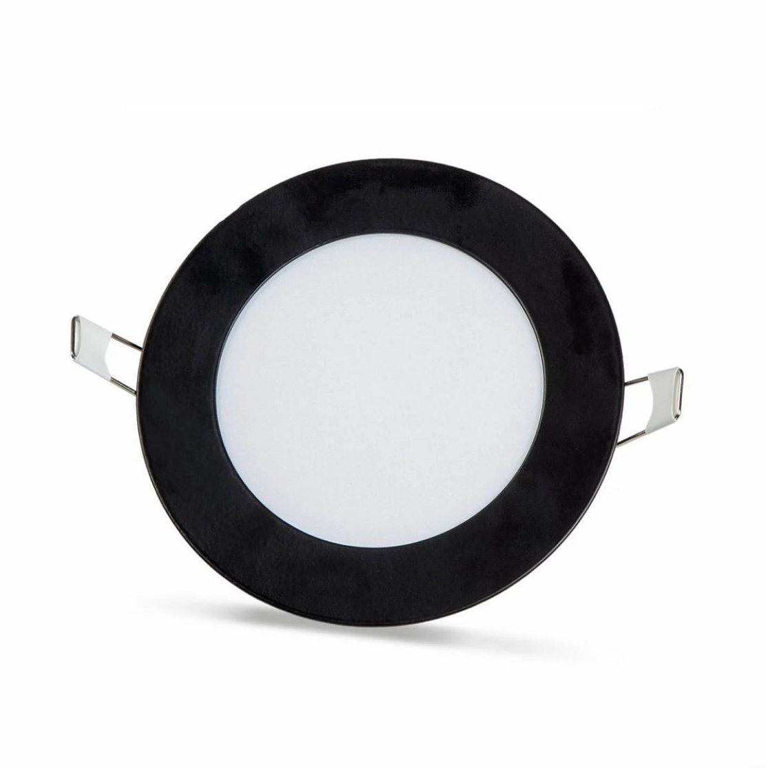 2 pieces - round LED panel 6W / 540Lm cold white black circular recessed frame (power supply included) 6500K YL10-0600-S