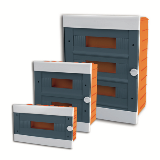 ARS Modular switchboard 16 MOD (16 fuses), recessed plastic electrical cabinet, transparent door IP40, 341206