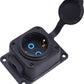 Wall socket "in rubber" black 250V, 16A, IP44, SCHUKO 2P+Z, 1KMP-F, Bylion